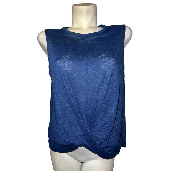 J. Jill Tops - J Jill Love Linen Blue Sleeveless Twist Front Petite Top Shirt Women's M